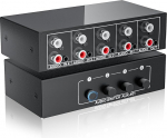 AUX Audio Switcher 4 in 1 Out, BolAAzuL Stereo Audio Selector 4X1 Passiivne 3,5 mm Aux L/R Audio Switch Box Analoog Audio Selector