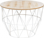 Side Table Metal Height 40 cm Metal Basket Wire Basket White Coffee Table Lid Storage Design Decorative Table
