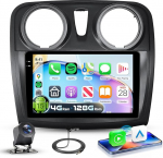 4G + 128G autoraadio Android 15 Renault Dacia Sandero 2 B52 2012-2019, 9-tolline HD puuteekraaniga autoraadio juhtmevaba Carplay Android auto GPS Wi-Fi USB Bluetooth FM RDS tagurdamine