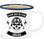 Email Mug Tin Tass - avaldus - Club of Old Bags Skull - 300 ml - valge sinine - avaldused Old Mug Happy New Year with