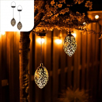 Gadgy Oriental Garden Lantern | 2 ripplampide komplekt | Metallist v&auml;litingimustes kasutatav p&auml;ikesepaneeliga aialamp | IP44 veekindel | 20 x 10 cm