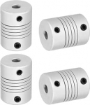 hankekaart Flexible Kupplungen, 4 mm kuni 5 mm, Gelenkverbinder aus Aluminiumlegierung, flexible Wellenkupplungen, Motorkupplung f&uuml;r 3D-Drucker, CNC-Maschine, Motorf&uuml;hrung, DIY-Encoder D25 x L 19 mm