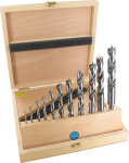 Famag 1591.511 Puiduspiraalpuuride komplekt 11 tk l&auml;bim&otilde;&otilde;duga 3,4,5,6,8,10,12,13,14,15,16 mm puidust karbis