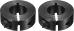 sourcing map Einzelne geteilte Schaftmanschette, 16 mm Bohrung, einteiliger Spannkragen, 34 mm Au&szlig;endurchmesser, 13 mm Dicke, Schwarzoxid-Schlossbundklemme mit Stellschrauben (1045 Stahl), 2 St&uuml;ck