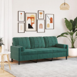 ShGaxin 3278231 3-Seater Sofa with Decorative Cushions, Dark Green, 180 cm, Velvet, Lounge Sofa, Sofas & Couches, Relaxing Sofa, Couch for Living Room