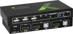 Techly Kvm USB/HDMI l&uuml;liti 2 pesa mustana