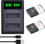 EN-EL23 aku ja LED USB-laadija Nikon Coolpix P900, P600, P610, P610s, P900s, S810c, B700 jaoks, 2 tk.