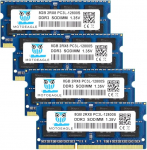 32GB DDR3 RAM 32GB Kit (4x8GB) DDR3/DDR3L 1600MHz PC3-12800 /PC3L-12800S CL11 1.35V/1.5V 2Rx8 SODIMM 204 Pin puhverdamata mitte ECC S&uuml;learvuti m&auml;lu uuendamine