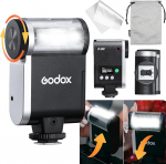 Godox iA32 Mini Flash, Automaatne/manuaalne kaamera Speedlite, 8 v&auml;ljunditasemet, 490 t&auml;isv&otilde;imsusega v&auml;lku, optilised S1/S2 režiimid, &uuml;hildub Ricoh, Canon, Sony, Nikon, Pentax, Panasonic, Olympus ja Leica mudelitega.