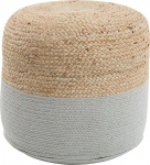 Beliani Dalama Boho puuvillast ja džuudist beež / hall pouf