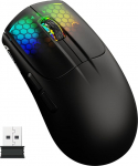ATTACK SHARK X5 Ultra Light Wireless Gaming Mice, 49 g, Tri-Mode Wired/2.4G/BT5.0, PAW3312 PixArt optiline sensor, kuni 4000DPI, RGB, pika aku kestvusega kontorisse/m&auml;ngudesse, must