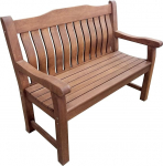 Boston Wooden Garden Bench 2 istekohaga 120cm Outdoor Heavy Duty Hardwood Furniture Ergonoomiline kumer seljatugi koos k&auml;etoedega