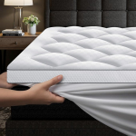 Memory Foam madratsi pealisplaat ja madratsi kaitsja, ultra pehme madratsi pealisplaat s&uuml;gavate taskute ja libisemiskindlate nurgarihmadega 90 x 200 cm