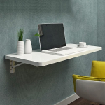 Wei&szlig;er, an der Wand montierter Klappschreibtisch, platzsparender Home-Office-Arbeitsplatz, kompakter, moderner schwebender Tisch f&uuml;r K&uuml;che, Esszimmer und Schlafzimmer, an der Wand h&auml;ngender,
