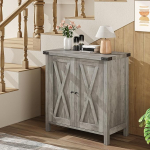 Sideboard Mit 2 x-F&ouml;rmigen T&uuml;ren Und 2 Stauf&auml;chern, Aufbewahrungsschrank Mit Verstellbaren Einlegeb&ouml;den, F&uuml;r Esszimmer, Wohnzimmer Und K&uuml;che, 76x40x80Cm