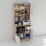Fabulcozy Buffet de Cuisine Desserte de Cuisine Pour Micro-Ondes Armoire de Cuisine Multi-ranges Avec Placard tiroir &eacute;tag&egrave;re