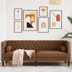 Chesterfield 372702 3-kohaline pruunist kunstnahast mokkanahkne Lounge diivan, diivanid ja diivanid, Relax diivan, diivan elutuppa