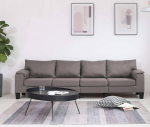 Modernes diivan Taupe 4-Sitzer Stoffgarnitur mit schwarzen Beinen f&uuml;r Wohnzimmer und Esszimmer, bequemes G&auml;stesofa mit lihtsam Montage, zeitgen&ouml;ssisches Design