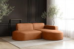 Kaiser M&ouml;bel Modena Studio nurgadiivan L-kujuline - kaasaegse disainiga diivan HR-vahuga, Velour Salvador, vabalt seisev elutuppa, pruun, paremal pool