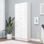 puraday raamaturiiul elutuba valge 82,5 x 30,5 x 185,5 cm raamaturiiul Elegantne ja klassikalise disainiga kabinetiruumi m&ouml;&ouml;bel Mitmek&uuml;lgne riiul piisav hoiuruum m&ouml;&ouml;bel kontoririiulid