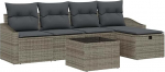 Rantry 6-teiliges Garten-Sofa-Set mit Kissen in Grau aus Poly-Rattan Gartenlounge Model3360600