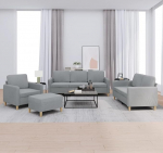 Homgoday helehall 3-osaline diivanikomplekt koos jalatoega | Kangas (100% pol&uuml;ester), vahut&auml;idis | Max 110kg istme kohta | Paigaldamine vajalik Model3202062