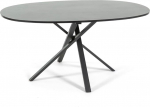 SIEDITI FUORI E DENTRO Ovaalne laud 150 x 100 cm ristuvate jalgadega ja graniitmaterjalist laminaatplaadiga s&ouml;&ouml;gilaud 4-kohaline X jalaga - Carlo