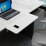 Verstellbare Tastaturablage unter dem Schreibtisch, zum Festklemmen auf Tastaturverl&auml;ngerung, Plattform, faltbar, B&uuml;ro-Tastaturablage, ergonomischer Schreibtisch, platzsparend f&uuml;r Zuhause und B&uuml;ro