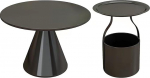 Modernes Couchtisch-Set mit Aufbewahrungskorb-Design und konischen Tischbeinen, schmiedeeiserne Tischplatte, ideal f&uuml;r Wohn- oder Schlafzimmerdekoration (schwarz)