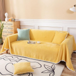 Premium Bedspread tekk diivan viskamine Super pehme diivan kate voodi ja diivan reisimine m&ouml;&ouml;bli kaitsja diivan Slipcovers suur viskamine diivan 90 cm x 240 cm kollane