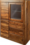 MASSIVMOEBEL24.DE Toronto Sheesham / Rosewood vitriinkapp - erinevad suurused ja v&auml;rvid, v&auml;rv: Suurus: 109 x 40 x 145 cm (Laius x S x K&otilde;rgus x K&otilde;rgus).
