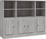 vidaXL Highboard, pakett 3, k&uuml;ljepaneel paljude panipaikadega, mitmeotstarbeline kapp, buffetkapp, kapp elutuppa, kaasaegne, hall Sonoma puitmaterjalist kapp