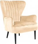 SVITA Arthur tugitool Relaxing Chair Wing Chair Modern Padded Velvet Light Brown