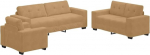 Modernes diivanikomplekt Wohnzimmer 3-teilig Braun Samt: 3-Sitzer 2-Sitzer Sessel Set mit Breiten Armlehnen, luxuri&ouml;se Samtpolsterung, robuste Metall- ja Sperrholzkonstruktsioon, 221 x 80