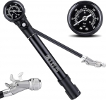 GIYO Bicycle Tyre/Shock Absorber Pump MTB-300psi High Pressure for Damper & Suspension Fork Mini Hand Bicycle Pump Portable Includes Presta and Schrader Valve Adapter