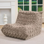 Bean Bag toolid t&auml;iskasvanutele, Giant Bean Bag Memory Foam Bean Bag diivan t&auml;iteainega Faux Fur Fireplace Bean Bags Lazy diivan elutuba magamistuba kontor (Brown Chevron, Single)