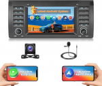 Hikity 2G + 64G Androidi autoraadio BMW 5 seeria E39 1996-2003 / X5 E53 2000-2007 / M5 1996-2003 7-tollise puuteekraaniga traadita Carplay Android auto RDS/FMBT GPS WiFi + kaamera + mikrofoniga