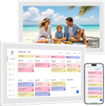 15,6-tolline digitaalne kalender seinale | Suur digitaalne pereplaaner koos &uuml;lesannete ja preemias&uuml;steemiga, pildiraamiga | S&uuml;nkroonitud Google'i ja Outlookiga | Seina- ja lauakinnitus kaasas