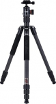 Rollei C6i Carbon compact, light photo tripod made of carbon, 3in1 tripod, can be used as a tripod, macro tripod and monopod, Arca Swiss compatible, incl. Ball head, spikes and tripod bag-black