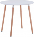 Moodne &uuml;mmargune s&ouml;&ouml;gilaud 2-4 inimesele; kohvilaud, k&ouml;&ouml;gilaud puidust jalgadega s&ouml;&ouml;gituppa, elutuppa, kontorisse, 80 x 80 x 75 cm, valge (ilma metallraamita)