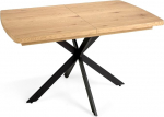 MOMMA HOME Dakota Synchronous pikendatud s&ouml;&ouml;gilaud elutuba Tammepuidust MDF viimistlus ja matt mustad metalljalad M&otilde;&otilde;tmed 140/180 cm pikkus x 90 cm laius x 76 cm k&otilde;rgus