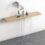 YCYRF Konsolentisch Schmal, Kiefernholzplatte und Acrylbeine, Flur Kommode Schmal, Flur Regal f&uuml;r Eingangsbereich, Wohnzimmer, Foyer und Schlafzimmer(Brown,100x30x75cm/39x12x29.5in)