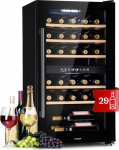 Klarstein Wine Refrigerator, Drinks Fridge Slim, 2 Zone Fridge with Glass Door, Drinks Refrigerators Freestanding, Wine Fridge Small, Wine Refrigerators with UV Protection, 5-22&deg;C, 29 Bottles