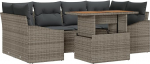 7-teiliges Garten Sofa Set mit Kissen Grau Poly Rattan Gartenlounge Model3358526