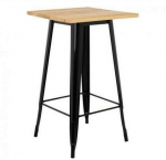 Stiilne t&ouml;&ouml;stuslik baarilaua 60 x 60 x 110 cm ruudukujuline k&ouml;&ouml;gi bistro laud 2-4 inimesele Puidust ja metallist disain, mis sobib ideaalselt s&ouml;&ouml;gi- ja meelelahutuskohtadeks.