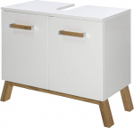 Schildmeyer Meyer 2 Door Under Sink Cabinet, Wood Plaque, 65 x 35 x 24 cm Glossy White