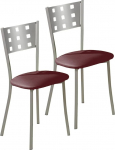 ASTIMESA SCMCBU Kaks k&ouml;&ouml;gitooli, metallist alumiiniumist kunstnahk, Burgundia, Altura de asiento 45 cms