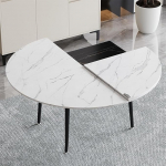 Gro&szlig;e Faltbare Runde Tischplatte, Faltbare Tischplattenverl&auml;ngerung, Holz-Ersatztischplatte mit Verbindungsst&uuml;cken, Keine Beine, f&uuml;r Catering, Bankett(White,180cm/70.8in)