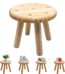 Yier Mei V&auml;ikesed Keksid Puidust Jalatsid, soliidne &uuml;mmargune jalatugi lastele, t&auml;iskasvanutele, elutuppa, vannituppa, k&ouml;&ouml;ki, kontorisse, aeda, kalale, HBT: 24 x 24 x 24 cm, naturaalne