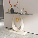 IRHIGBGX konsoollaud esikusse, kaasaegne konsoollaud, kitsas diivanilaud, pikk akent Foyer laud, pikk Faux marmorist laud sissep&auml;&auml;su, elutoa, koridori jaoks, lihtne kokkupanek